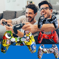 Coque de protection fine en silicone et caoutchouc à transfert d'eau pour manette Dualshock 5, prête à l'emploi, personnalisable