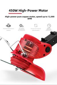 Petite <span class=keywords><strong>tondeuse</strong></span> à gazon électrique domestique <span class=keywords><strong>Batterie</strong></span> au lithium rechargeable Coupe 4 temps utilisée pour le désherbage et la coupe de l'herbe dans le jardin - Product Image 4