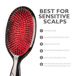 <span class=keywords><strong>Brosse</strong></span> Coiffante Démêlante Antistatique Personnalisée LOGO, <span class=keywords><strong>Brosse</strong></span> à <span class=keywords><strong>Cheveux</strong></span> pour Extensions, <span class=keywords><strong>Poils</strong></span> <span class=keywords><strong>de</strong></span> <span class=keywords><strong>Sanglier</strong></span>, <span class=keywords><strong>Brosse</strong></span> Massage Démêlante pour Femmes - Product Image 5