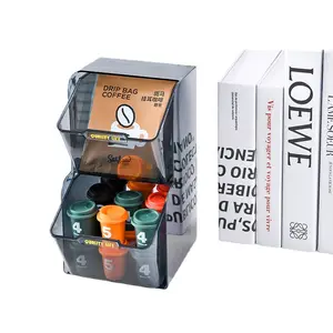Acrylic Tea Bag Organizer Rack 2 Layer Acrylic Tea Bag Storage Rack Desktop Sugar Packets Container