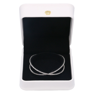 FADELI PACKING FSC Scatola di Imballaggio in Plastica Rivestita in Pelle PU Bianca con Logo Personalizzato, Scatola per Gioielli in Camoscio per Anelli, Collane e <span class=keywords><strong>Bracciali</strong></span> - Product Image 5