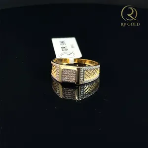Elegant gold <b>ring</b> with textured band and sparkling stones perfect <b>for</b> stylish everyday wear and special occasions <b>for</b> <b>men</b> <b>cool</b> - Product Image 1