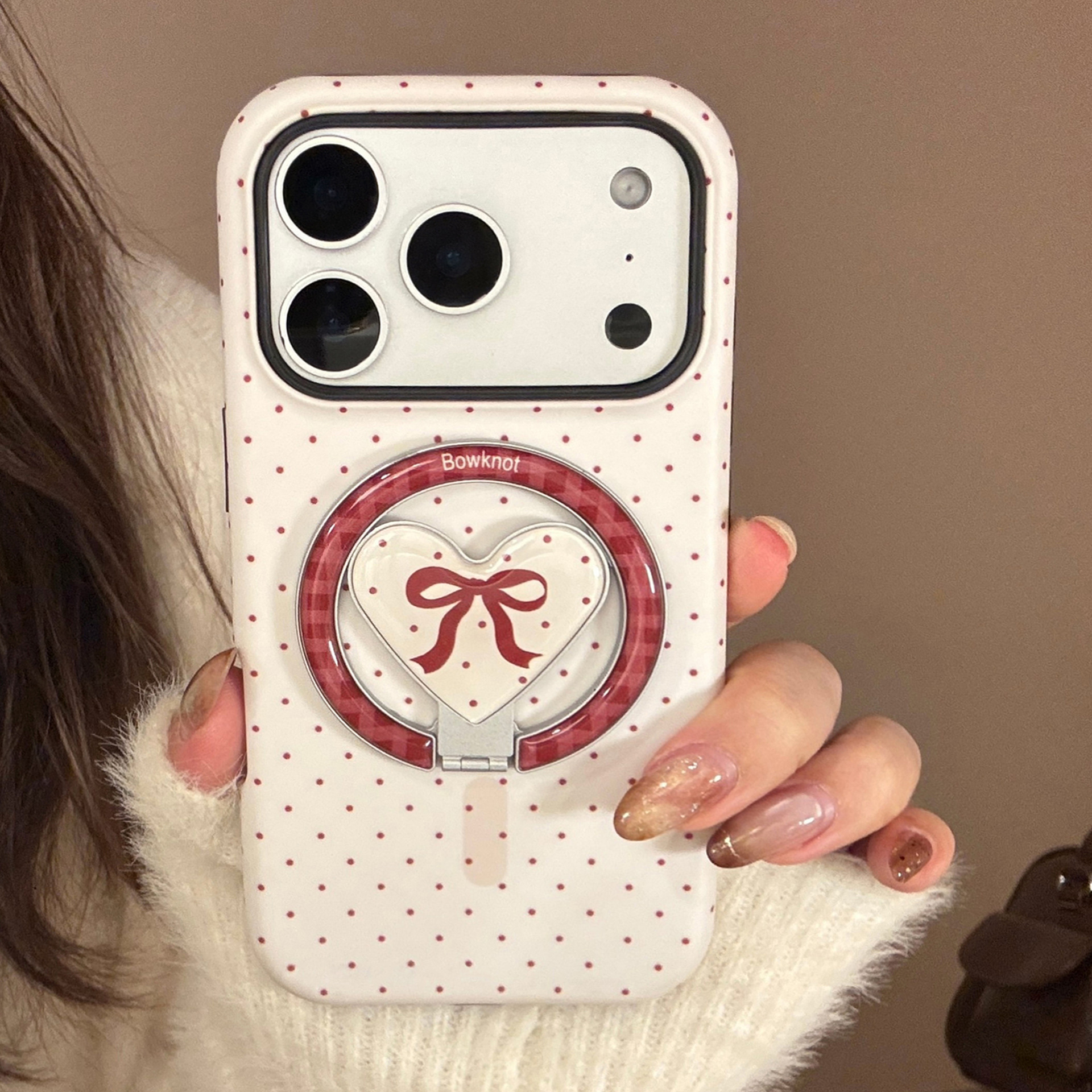 Rice Pattern Wine Texture, Heart-Shaped Magnetic Stand