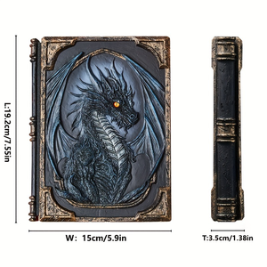 Ежедневник A5 из смолы с тиснением дракона GTB08, красный, в стиле ретро, в твердом переплете, для рождественского подарка, тематический дневник с кинофильмами и декором в виде дракона - Product Image 2