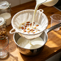 Sac à lait végétal 100 % coton naturel, filtre tamis en maille fine écologique pour la production de lait végétalien