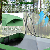 Tente de camping, tente double couche, protection solaire, protection contre la pluie en extérieur, randonnée et bâche imperméable 2-en-1
