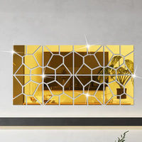 Autocollants muraux en miroir acrylique DIY pour la décoration de la maison, autocollants décoratifs pour murs de fond, autocollants miroir DIY pour fonds