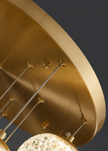 <span class=keywords><strong>Suspension</strong></span> moderne de style nordique avec cadre en laiton et <span class=keywords><strong>verre</strong></span> sphérique, réglable, pour escalier, hôtel, luminaire décoratif - Product Image 2