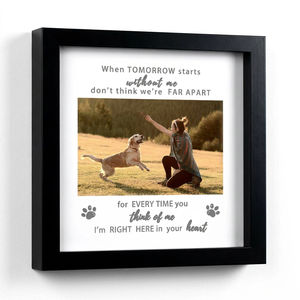 Cadre photo commémoratif pour animaux <span class=keywords><strong>de</strong></span> compagnie, cadre photo souvenir en bois avec empreinte <span class=keywords><strong>de</strong></span> patte et poème sentimental pour chiens et chats - Product Image 1
