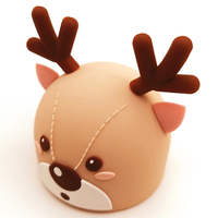 Étui à crayons télescopique en silicone avec fermeture éclair, motif lapin et cerf de dessin animé, en plastique, pour l'école et les cadeaux