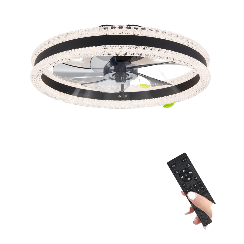 Modern Socket Ceiling Fan RGB LED 30W AC Motor 260mm Diameter 5 Blades ...