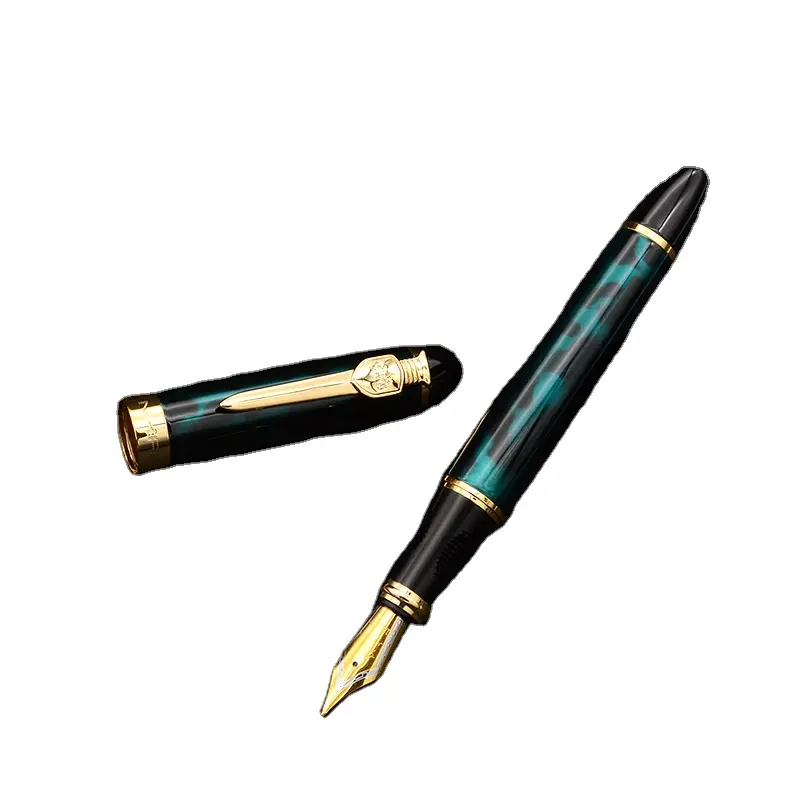 การออกแบบที่ไม่ซ้ำกัน Jinhao X450-A ดีลักซ์ปากกาน้ำพุหินอ่อนข้นดาบคลิปตลับหมึกทางเลือกรายการของขวัญไขมันหนักปากกา