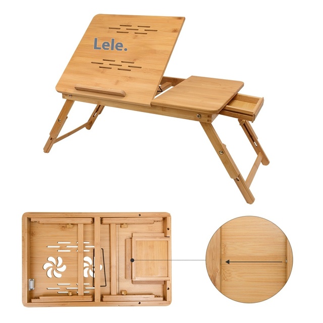 Simple Student Dormitory Bay Window Table Foldable Bed Lifting Small Bamboo Desk for Home Study Integrated Bedroom Living Room
