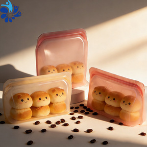 Silicone Food <b>Storage</b> Bags 1000ml 1500ml <b>Microwave</b> Safe Heat Resistant Reusable For Snacks Meals - Product Image 1