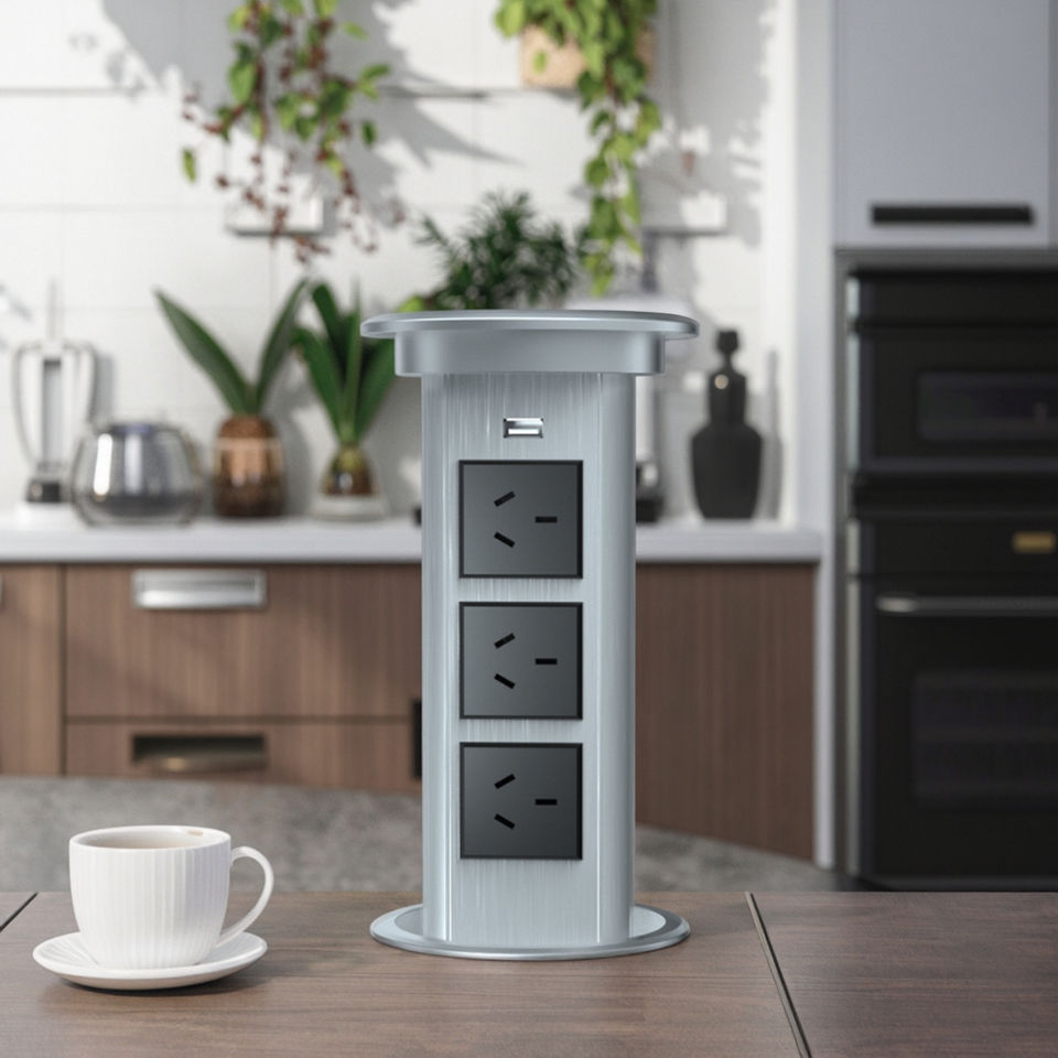 Motorized Socket Motorized Pop-Up Aluminum Socket Plug & Sockets 15W Wireless Charging ...