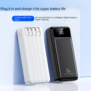 Sạc dự phòng tích hợp cáp, sạc nhanh 10000mAh-20000mAh, công suất 20W, in logo tùy chỉnh, nguồn pin ngoài - Product Image 5