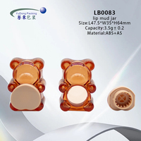 Pot vide pour baume à lèvres en forme d'ours en peluche mignon, 3,5 g, mini conteneur transparent en plastique pour gloss, emballage cosmétique en plastique