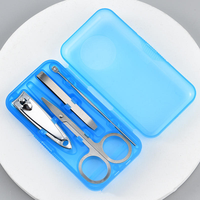 Kit de beauté professionnel en acier au carbone, ensemble de 4 outils de réparation des ongles, coupe-ongles, ciseaux, ensemble de manucure
