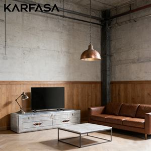 Тумба под телевизор, прикроватная тумба, мебель для гостиной, 3 ящика, 5+ отделений, в американском ретро-стиле, медиа-консоль, деревянный каркас, OEM/ODM - Product Image 2