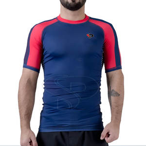 Articles en stock au détail de haute qualité Offre Spéciale manches courtes Rash Guards Spandex MMA Rash Guard pour hommes - Product Image 1