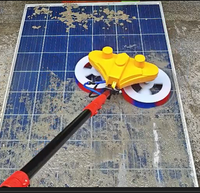 Brosse de nettoyage de panneaux solaires multifonctionnelle, machine de nettoyage de panneaux solaires électrique rotative, brosse alimentée en eau pour le nettoyage des panneaux solaires