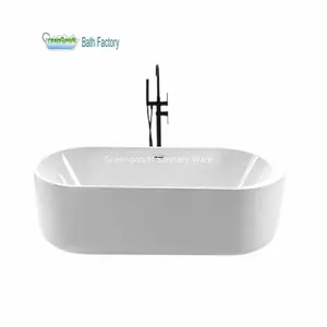 Offres Spéciales conception moderne pas cher salle de bains intérieure autoportante blanc acrylique trempage baignoires avec robinet