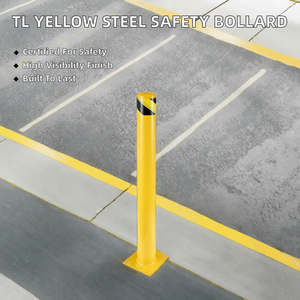 Dissuasore di Sicurezza Riflettente in Acciaio Giallo Certificato CE di Grado Ingegneristico, Marca <span class=keywords><strong>TL</strong></span>, 36 Pollici di Altezza <span class=keywords><strong>x</strong></span> 4,5 Pollici di Diametro, per Parcheggi Stradali - Product Image 4