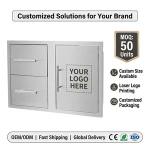 Professional 304 Stainless Steel Outdoor Kitchen Storage Combo 2 Drawers and 1 Access Door for <strong>BBQ</strong> Island Grill Station - Product Image 4