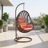 Balançoire d'extérieur bon marché Panier Balcon Jardin Support en métal Balançoire en corde Hamac Patio Fauteuil œuf