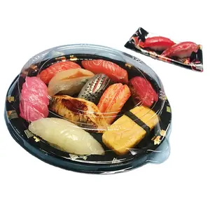 Haute Qualité En Gros Sushi Plateau En Plastique Rond Gâteau Boîte