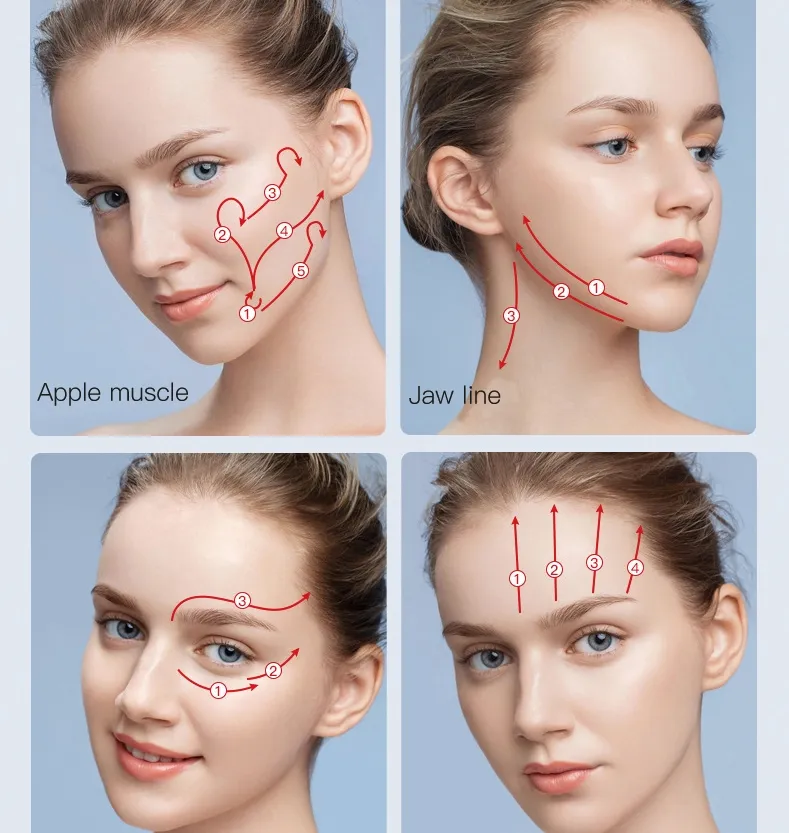 Beauti facial nuevas ideas de productos 2024 EMS face Gua Sha herramienta de masaje facial para belleza personalizada
