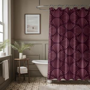 Cortina <span class=keywords><strong>de</strong></span> Ducha con Estampado Art Deco <span class=keywords><strong>de</strong></span> Ciruelo Oscuro, Impermeable, <span class=keywords><strong>Antimoho</strong></span>, con Ojales Metálicos, Personalizable, Decoración <span class=keywords><strong>de</strong></span> Lujo para <span class=keywords><strong>Baño</strong></span> - Product Image 4