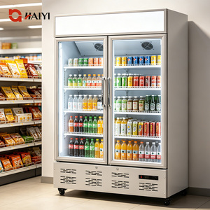 Commercial Beverage Display <b>Cooler</b> Stainless Steel 2~10°c No Frost Double Door <b>Drinks</b> Refrigerator with Adjustable Shelves - Product Image 5