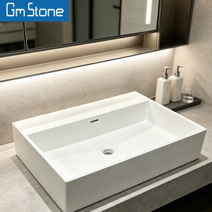 Lavabo de <span class=keywords><strong>Piedra</strong></span> Artificial GM Stone para Baño, <span class=keywords><strong>Encimera</strong></span> para Lavabo, Lavamanos para Hotel, Casa de Huéspedes, Villa - Product Image 2