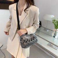 Nouvel Arrivage Sac à Main Bohème Vintage Tendance en Toile et Polyester avec Fermeture Éclair, Portable pour l'Été, Décontracté Quotidien, Porté Épaule, Design Unique