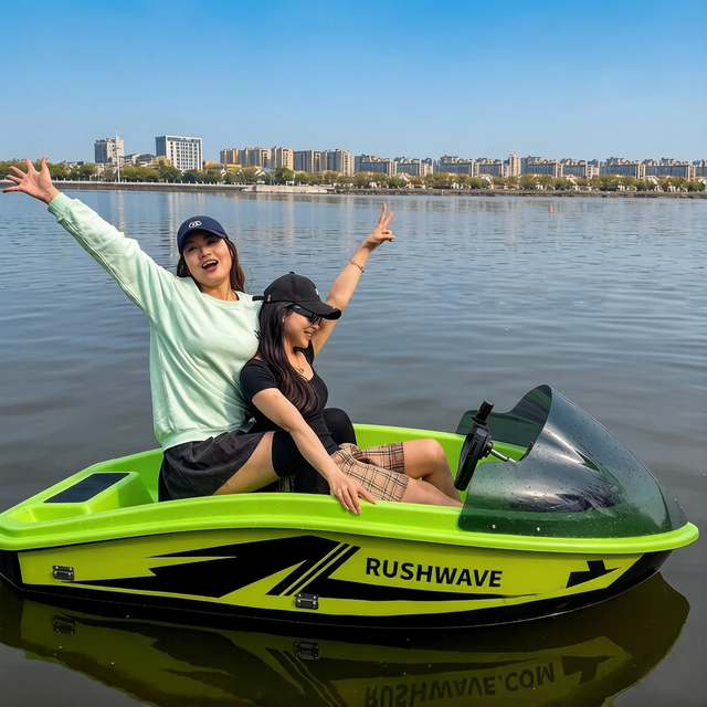Wholesale 16kW 2 Seater Electric Kart Boat ASA Material 50km/h Max Speed 60min Runtime Rush Wave Jet Ski Board for Seawater Lake