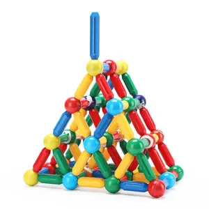 Colorido DIY 82PCS Plástico ABS Magic Rods Balls Set Com Slide e Forma de Tubo Magnético Ball Stick Toys Connect Games For Kids