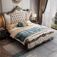 Europäischer Luxus-Kingsize-Plattformbett aus massivem Gummiholz mit Stauraum, modernes minimalistisches Design, umweltfreundlich, langlebig, komfortabel, weich