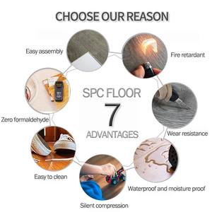 Plancher <span class=keywords><strong>en</strong></span> PVC SPC 5 mm, système de clic Unilin, prix d'usine OEM, imperméable, ignifuge, planche et carrelage <span class=keywords><strong>en</strong></span> <span class=keywords><strong>vinyle</strong></span> de luxe, revêtement de sol intérieur <span class=keywords><strong>en</strong></span> plastique - Product Image 5