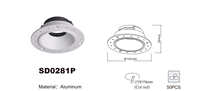 Cadre de luminaire encastré LED modulaire en aluminium pour usage intérieur, AC 220V, durée de vie de 50 000 heures, style moderne, remplaçable et rotatif