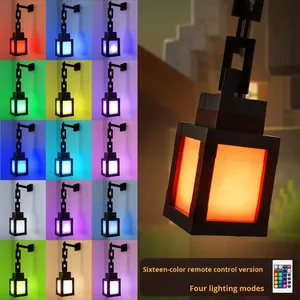 Lámpara Nocturna LED <span class=keywords><strong>Minecraft</strong></span> Soul Lantern - Lámpara Colgante Recargable, Réplica Decorativa del Juego con 2 Modos de Luz, para Dormitorio - Product Image 3