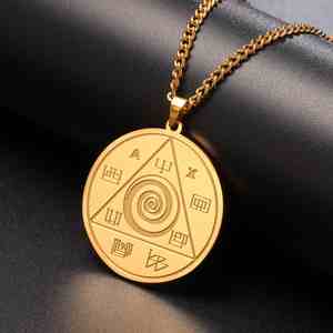 Collar con Colgante de Buena Suerte Myshape, Talismán Mágico de <span class=keywords><strong>Abraxas</strong></span> para Controlar tu Vida, Amuleto de Dinero, Collar de Acero Inoxidable - Product Image 6