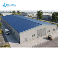Atelier métallique préfabriqué de 500 m² en acier Q355B, structure d'entrepôt assemblée, conception de construction pour la logistique et la fabrication