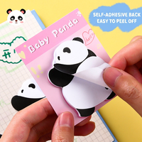 Adorables Notas Adhesivas con Diseño de Panda de Dibujos Animados, 7*8.5cm, Escritura Suave, Papel Offset de 70gsm para Notas de Oficina y Diario