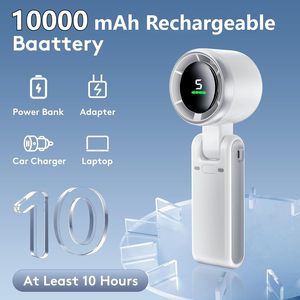 Wearable Neck Fan Portable Mini Fan With Digital Display 5 Speed Rechargeable <b>Battery</b> <b>Operated</b> Foldable For Outdoor Use - Product Image 3