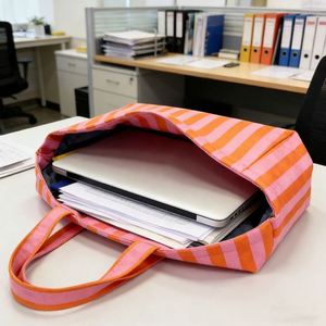 Fashion Striped Tote <b>Large</b> Capacity Women Shoulder Reusable Beach <b>Bag</b> Travel Shopping Handbag - Product Image 4