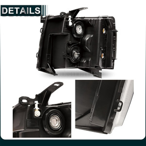Faros Delanteros para Chevrolet Silverado 2007-2013, Halógenos, Semi-Ensamblados, Negros, Repuestos - Product Image 5