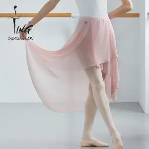 वयस्क बहुरंगा अनियमित बैले पोशाक शिफॉन देवियों नृत्य स्कर्ट