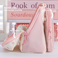 Haute qualité, haute valeur esthétique, étui à crayons transparent de grande capacité, sac de papeterie multifonctionnel de style Ins pour les filles