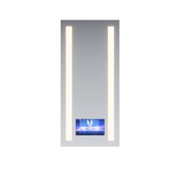 Miroir intelligent Android avec TV intégré, style moderne, rectangulaire, éclairé, avec fonction anti-buée LED personnalisée pour salle de bain